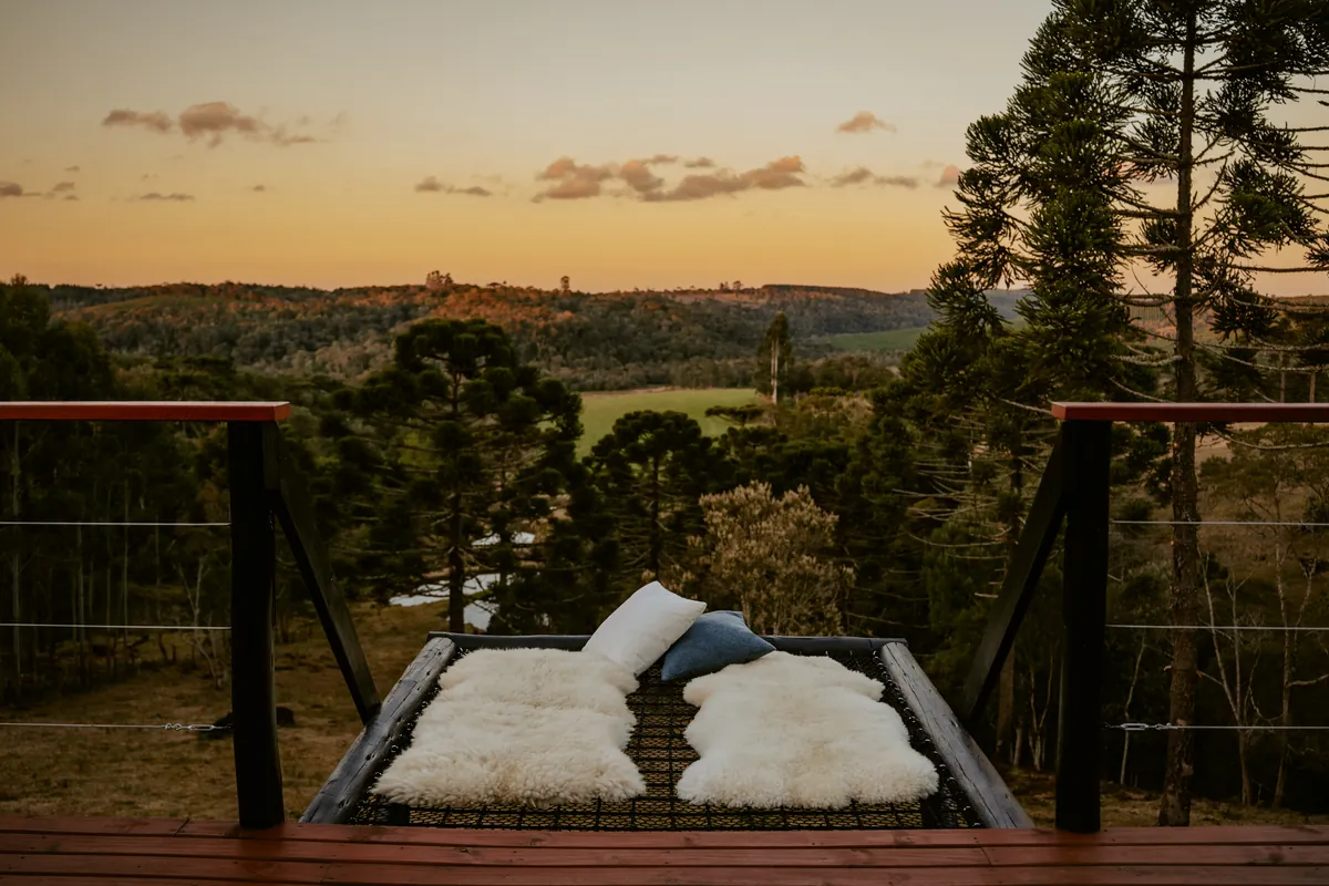 Vista do vale a partir do deck, ao entardecer